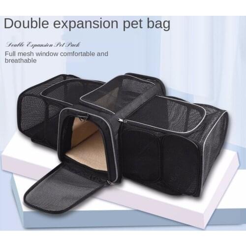 Bearing Environmental No-toxic Portable Double Expandable Pet Bag Carrier Vented Carrying Lifting Dog Cat House Bed