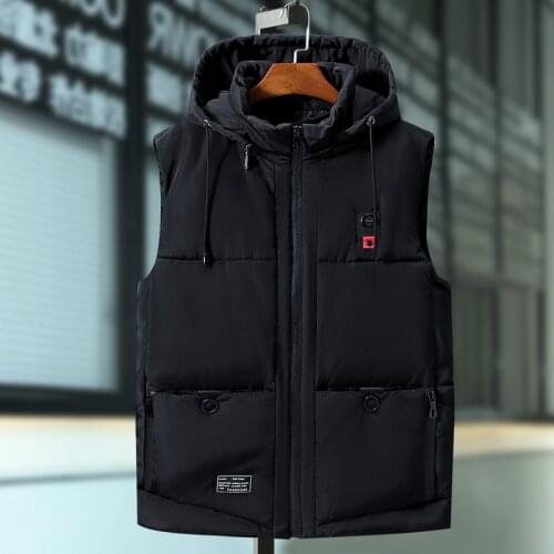 Plus Size 6XL 7XL 9XL Casual Winter Sleeveless Jacket Male Hooded Thick Warm Parka Jacket Waistcoat Men Cotton Vest Men Vest
