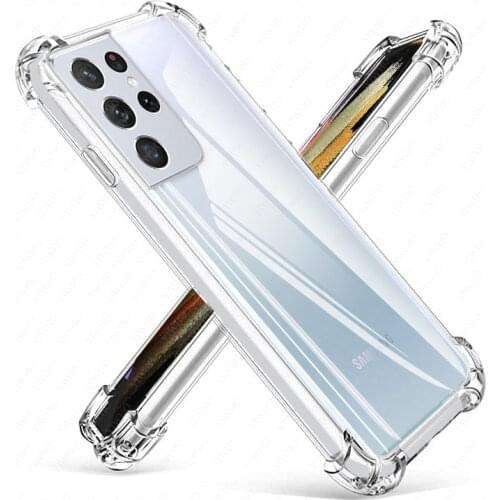 Transparent coque for samsung galaxy S21 ultra S20 FE Note 20 s20fe case protective glass on samsun gelaxy s21 plus phone cases