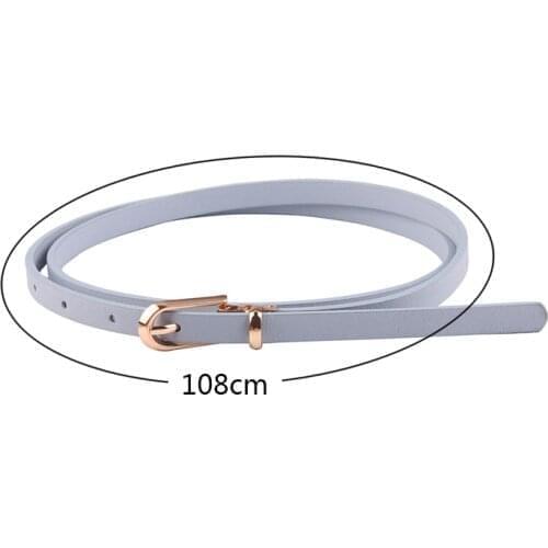 Women Faux Leather Belts Candy Color Thin Skinny Waistband Adjustable Belt Women Dress Strap cinturon mujer cinto feminino