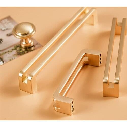 3.75'' 5'' 6.3'' Modern Drawer Pull Knob Dresser Handles Knobs Door Pulls Handles Brushed Gold Kitchen Cabinet Handles Knob