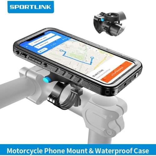 Motorcycle Bicycle Phone Holder Aluminum Bike Mount for iphone 12 11 Pro Max XS XR 6 7 8 Plus SE2020 Waterproof Mobile Case GPS
