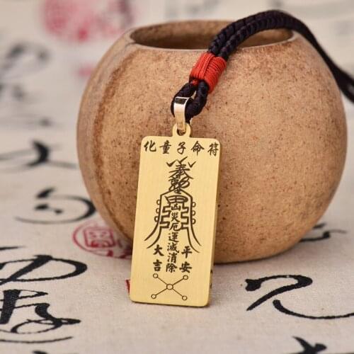 Kaiguang Taoist jewelry, Tongziming pendant copper necklace, scapegoat fu