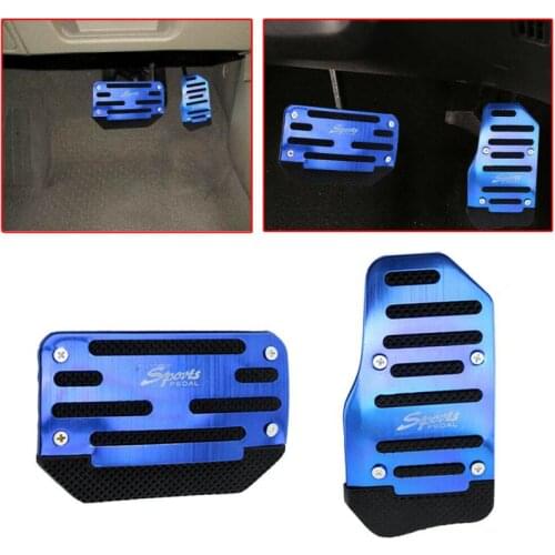 Universal Blue Non-Slip Automatic Gas Brake Foot Pedal Pad Cover Accessories Kit