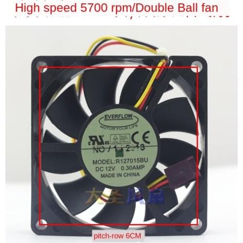 New For everflow R127015BU DC 12V 0.30Amp 7015 7CM computer pc chassis Cooling Fan