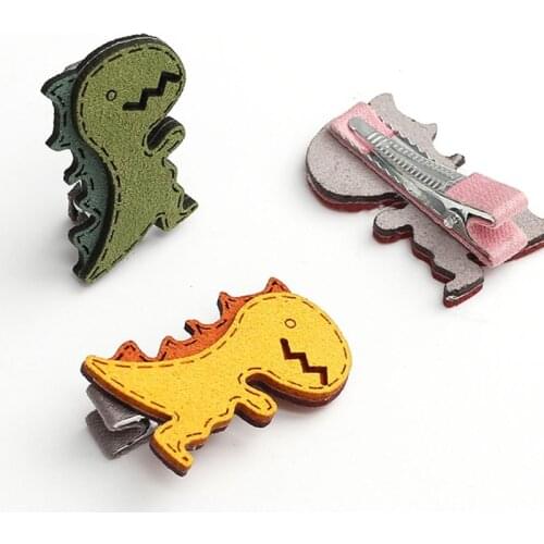 3Pcs/set Cute Cartoon Dinosaur Hairpins Hair Clips Girls Party Headwear Decor C63F