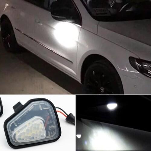 1 Set for VW Volkswagen Jetta 10-15/EOS 09-11/Passat B7 2010~/CC 09-12/Scirocco 09-14 Canbus LED Side Mirror Puddle Lights Lamp