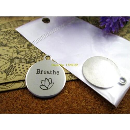 10pcs-stainless steel Charms "breathe lotus"DIY Charms Pendants for necklace/bracelet/keychain DIY jewelry