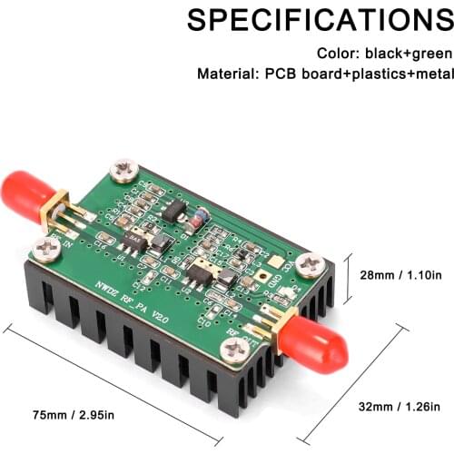 2MHz-700MHZ 3W RF Power Amplifier Broadband Practical Amplification Device for HF VHF UHF FM Transmitter Radio