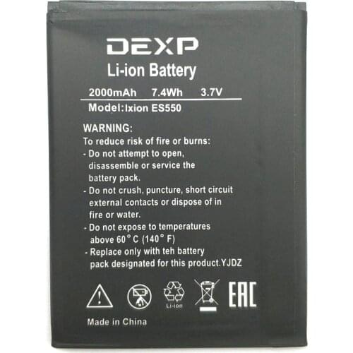 2020 New 2000mAh ES550 Battery for DEXP Ixion ES550 ES 550 Mobile phone Accumulator Parts