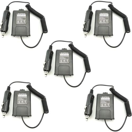 5pcs Walkie Talkie Battery Eliminator Car Charger Adapter for Baofeng UV-5R UV 5R UV-5RE F8+ DM-5R Ham HF Two Way Radio UV5R