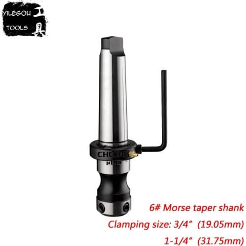 6# Morse Taper Shank Clamping Size 3/4", 1-1/4" Arbor With Morse Taper, Clamping With Screws For Magnetic Drill, Interal cooling