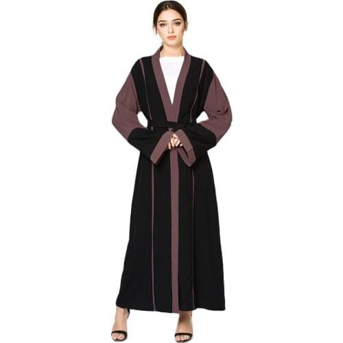 Abaya Dubai European American Muslim dress Arab Turkey Hot sale womens fashion stitching cardigan