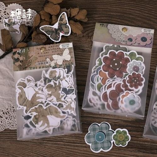 80 Pcs/set Small Size Scrapbook Stickers Boxed Diy Decoration Super Cute Plants Butterfly Stickers For Laptop Planners Scrapbook