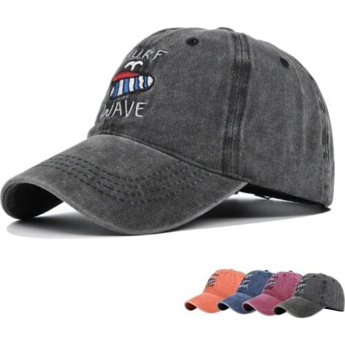 New Washed Cotton Baseball Cap For Men Embroidery Surf Wave Letter Casquette Beach leisure Snapback Women Hat Retro Casual Cap