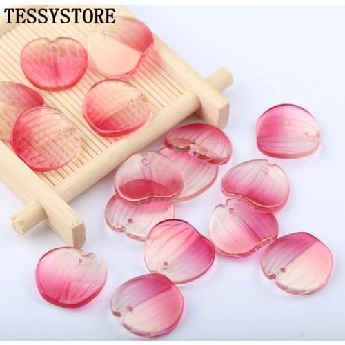 10pcs Flowers Petal Shape Lampwork Beads Flat Round Glass Beads For Jewelry Making Hairpin Bracelet Handmade DIY Accessories