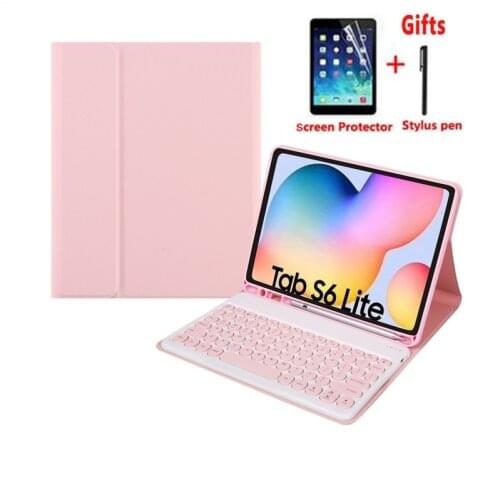 Keyboard Cover for Tablet Samsung Galaxy Tab S6 Lite P610 P615 Case Retro Round Keys Wireless Bluetooth Keyboard Coque Pen Slot