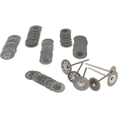 10Pcs disc+1Shank Dental Diamond Polishing Wheel Saw Disc Ultrathin Sand Cutting Film Jewelry Deture Grinding Cutter Rotary Tool