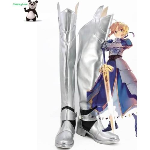 Fate Grand Order FGO Saber Silver Cosplay Shoes Boots Newest Custom Made For Halloween CosplayLove