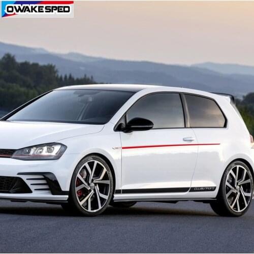 Racing Waist Lines Strips Car Body Door Decor Sticker Sport Styling Vinyl Decal Fit On 3-5 Doors For Volkswagen GOLF 7 8