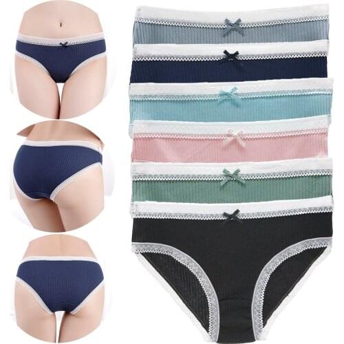 Cotton Panties Women Lace Briefs Soft Female Underwears Sexy Low-Rise Underpants Comfortable Lady Lingerie Big Size Panty M-XL