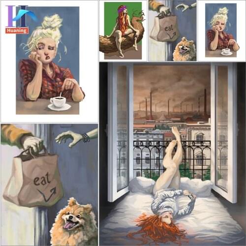 HUANING Paintings By Numbers On Canvas