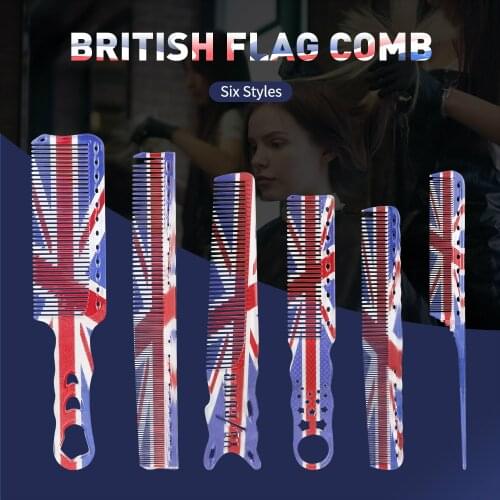 Multiple PP Material Vintage Flag Pattern Combs Salon Beauty Hair Cutting Styling-Tools Tip-Tail Personality Non-slip Combs