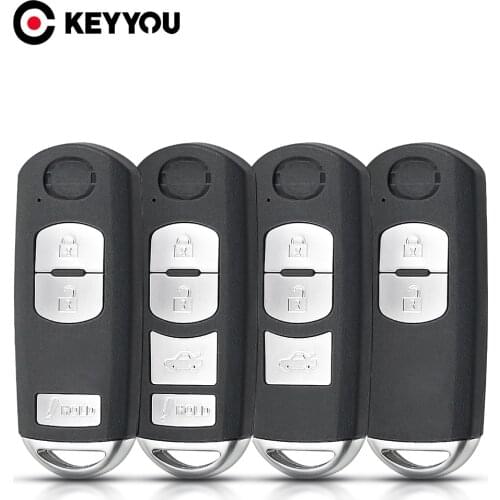 KEYYOU For Mazda X-5 Summit M3 M6 Axela Atenza Smart Car Key Fob Remote Key Shell Case 2/3/4 Buttons With Emergency Key Blade