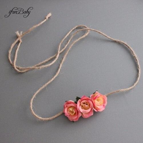 Fashion flower Belt,Kids Sash Belt Hemp Rope Ties Sashes belt