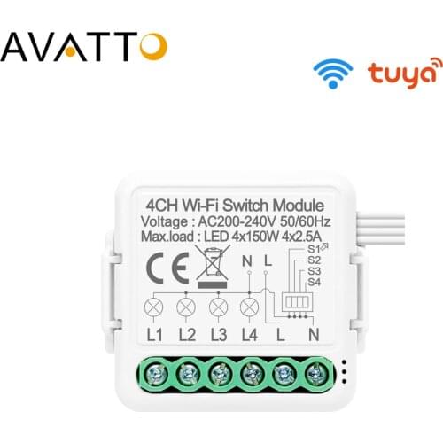 AVATTO Tuya WiFi Switch Module with 1/2/3 gang Dual Way Control,Smart Life App Smart Home Interruptor Work for Alexa,google home