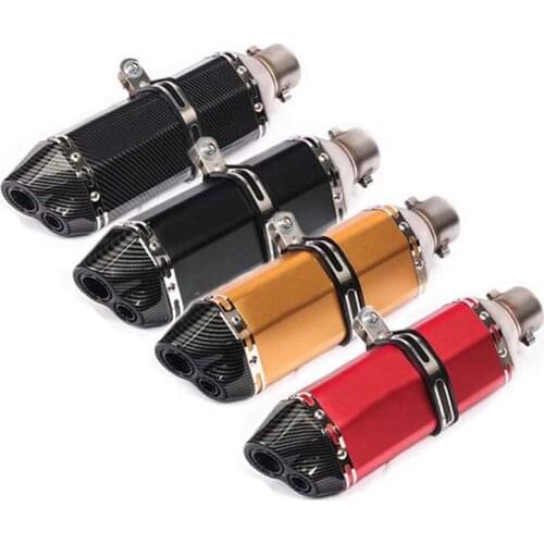 Motorcycle 370mm Exhaust Aluminum Pipe Muffler Silencer Tail Vent Pipe Escape Slip on 38-51mm Motorbike