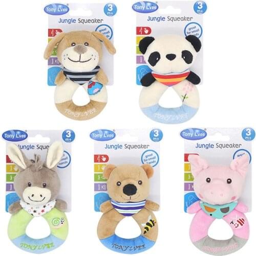 Cartoon Animal Baby Plush Rattle Mobile Hand Bell Toy Newborn Toys 0-12 Months Infant Early Educational Doll Comfort Toys Gifts