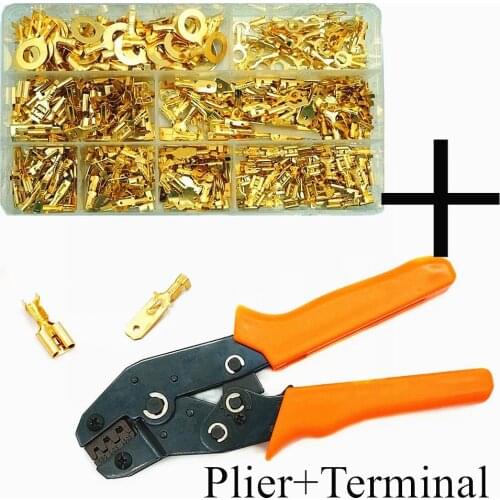 SN48B Crimping Pliers Set Crimping Tool 0.5-2.5mm2 AWG20-13 and 450PCS Male and Female Spade Ring Crimp Terminals Kit