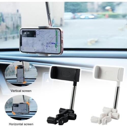 2021 New Rotatable Foldable Telescopic Mobile Phone Holder Car Phone Holder Rearview Mirror Front Seat Snap-on Phone Holder