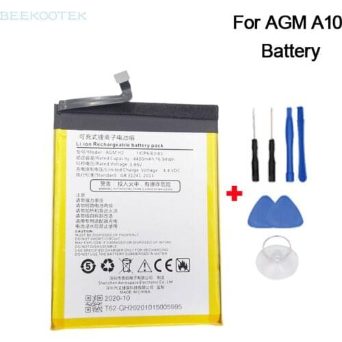 New Original For AGM A10 Battery Phone Battery 4400mAh Parts Accessory For AGM A10 5.7"IP68 Adnroid 9 Smartphone +Tools
