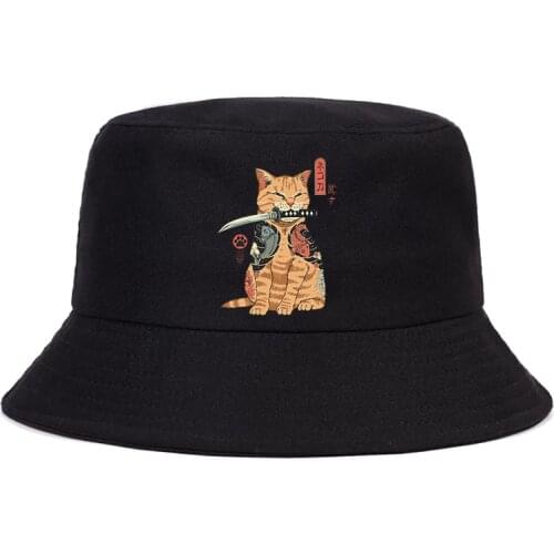 2021 Japanese new men Catana male/female print cartoon cat fishing hat panama hat