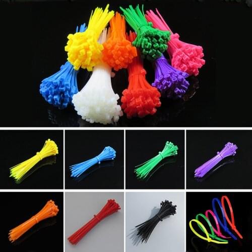 100pcs/bag 2.5mmx100mm 2.5mm*100mm Self-Locking Nylon Wire Cable Zip Ties Cable Ties White Black red multicolor Fasten Cable