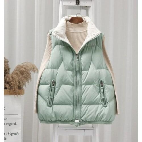SEDUTMO Winter Duck Down Vest Women Short Ultra Light Jackets Casual Oversize Waistcoat Spring Pocket Slim Basic Parkas ED1666