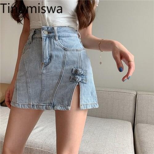 Tinomiswa Fashion Shorts Womens Summer 2021 New High Waist Zipper Fly Button Streetwear Hips Split Above Knee Shorts Female
