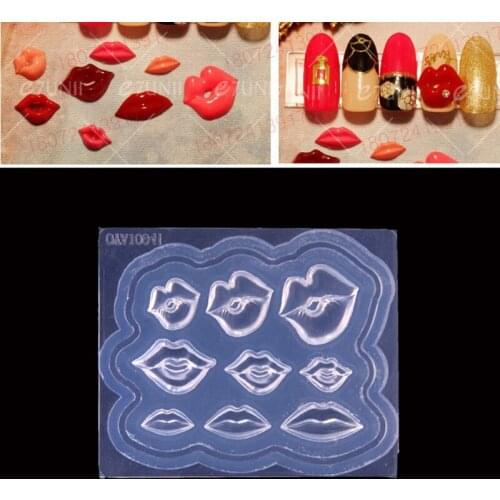 Silicone Mini Sexy Lips Mold Nail Art Resin Casting Mould Template Mouth Silicone Resin Mold Jewelry Tools Art Crafts