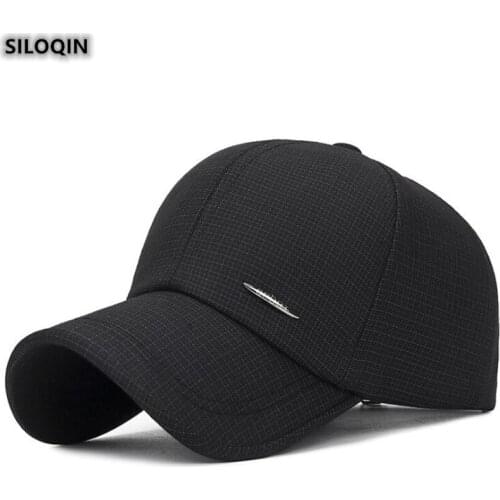 SILOQIN New Mens Cap Snapback Spring Fashion Trend Cotton Baseball Caps Adjustable Size Leisure Sports Brand Tide Hat Casquette