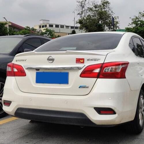 Use For Nissan Sentra 2018--2012 Year Spoiler Sport ABS Plastic Carbon Fiber Look Rear Trunk Wing Car Body Kit Accessories