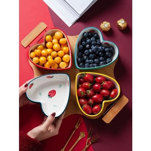 Fruit plate living room home candy snack plate net red grid ceramic dried fruit storage box Nordic dessert plate LB031203