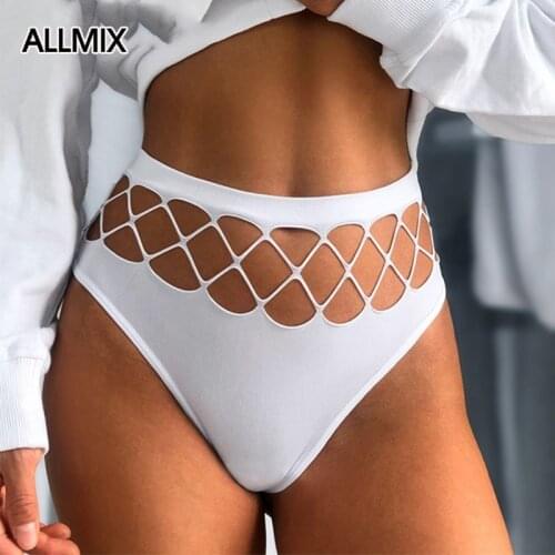ALLMIX Women Hollow Out Panties Underwear Seamless Cotton Briefs Low Waist Sexy Woman Intimates Solid Female Soft Panty Lingerie