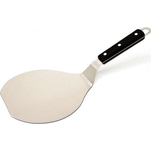 Non Stick Pastry Stainless Steel Kitchen Lifter Round Spatula Pizza Peel Paddle Hanging Hole Baking Tool Cake Shovel Chef