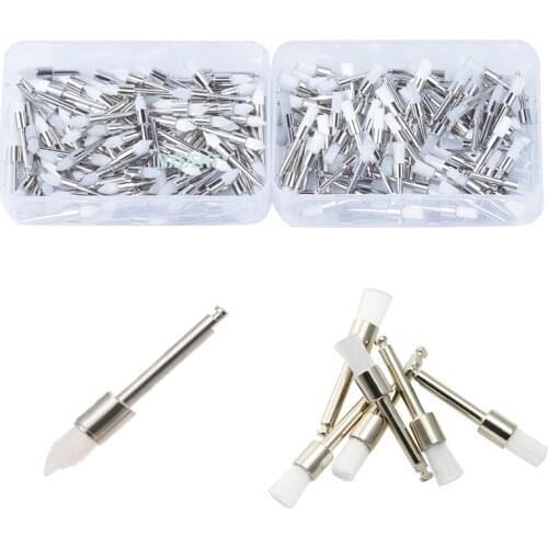 Dental Nylon Prophy Brush Flat /Pointed Latch Style Teeth Polishing Brushes for Contra-Angle Handpiece Disposable accessroies