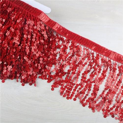 10 Yards/lot Red Fringe Lace Tassel Trimmings Fringe Clothing Accessories Diy Latin Dance Decoration Sequins Fringe Trim