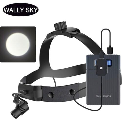 3W Helmet Headlight LED Surgical Headlamp Headband Spotlight for Dentistry Operating Room Built-in Radiator White/Yellow Light