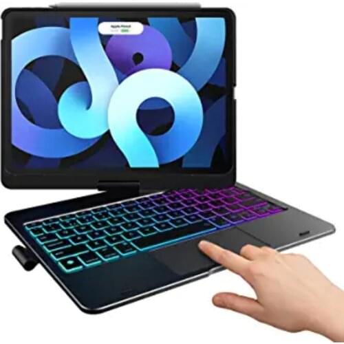 5.1 Bluetoothooth Keyboard for iPad Air 4 10.9 " iPad pro 11" 2020 , 360 Rotating Backlight Keyboard With Pencil Holder