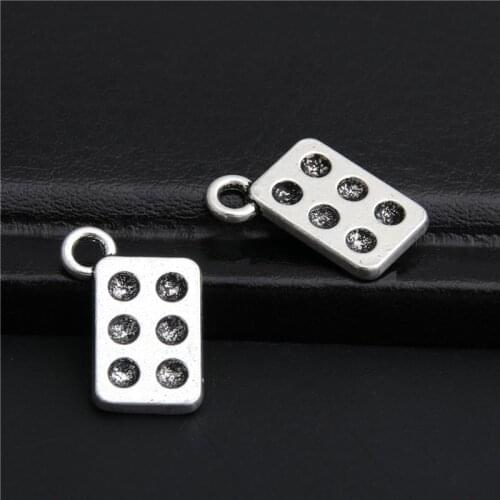 50pcs Silver Color Muffin Rectangle Charm Kitchen Utensil Pendant DIY Necklace&Bracelet A2776